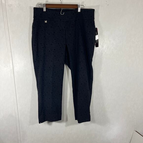 NWT Peck & Peck Tummy Control Aruba Blues Jeans Pants Black Rhinestones Size 14 - Picture 3 of 7